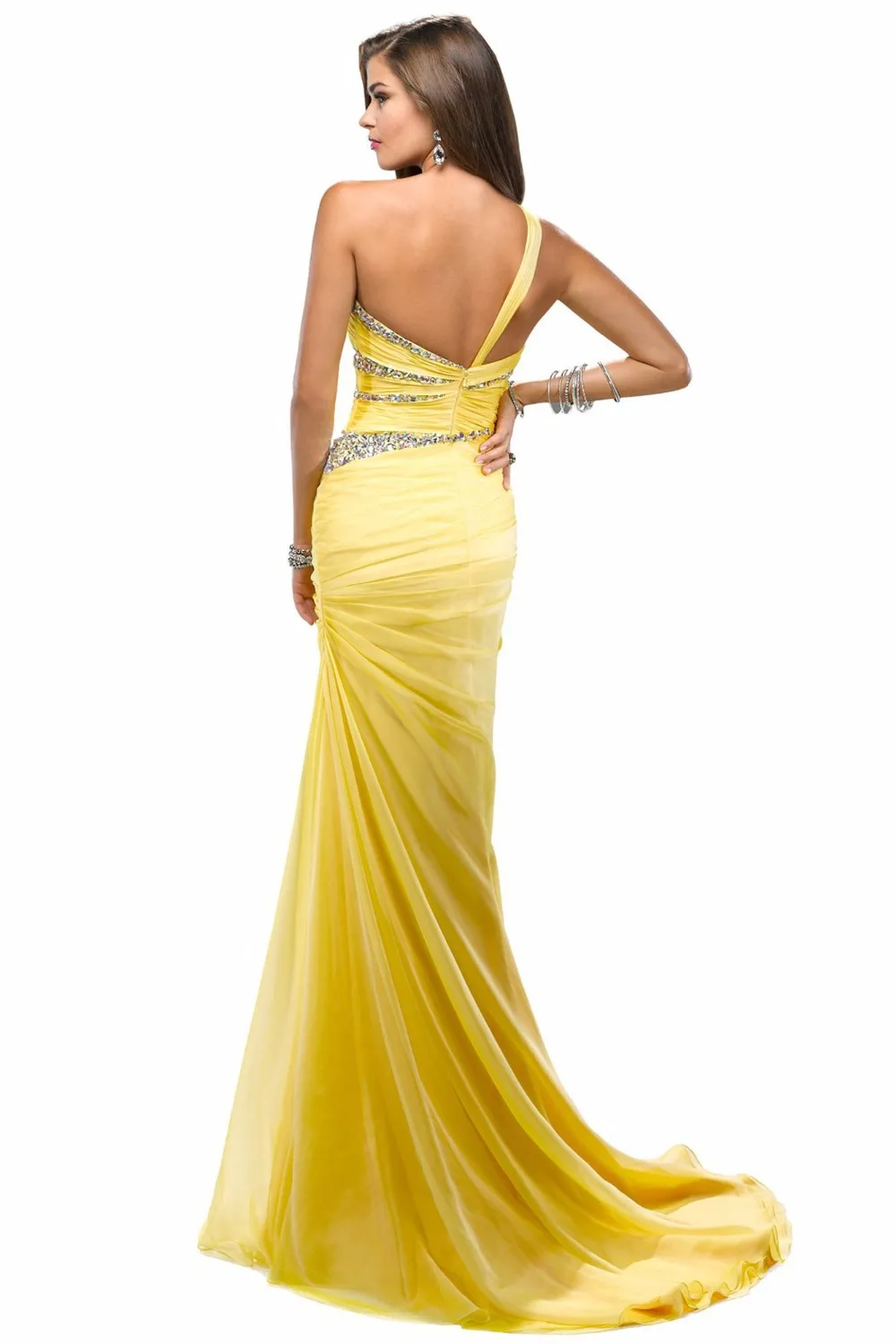 One Shoulder Red Yellow Purple Mermaid vestido de noiva 2020 robe de soiree vestido de festa party prom gown bridesmaid dresses