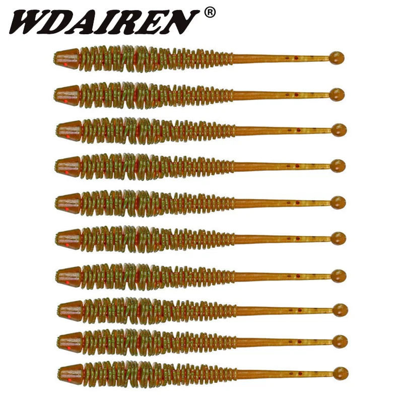 10 sztuk Fishing Dart Worms przynęty miękkie 6cm 0.6g Jig zapach ryby silikonowe sztuczne przynęty słonowodne słodkowodne morze sprzęt do połowu okoni