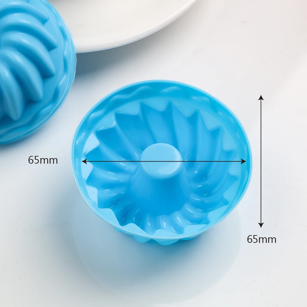 HILIFE Silicone Pudding Cupcake Muffin Donut Mold Non-Stick Baking Jelly Mould 12pcs/set Thread Shape