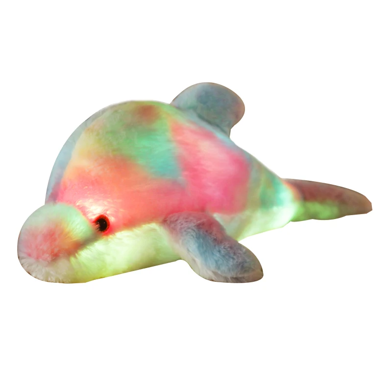 

1pc 30/45cm Cartoon Rainbow Glowing Dolphin Plush Toys Lovely Luminous Animal Dolphin Pillow Stuffed Dolls Kids Lighting Gift