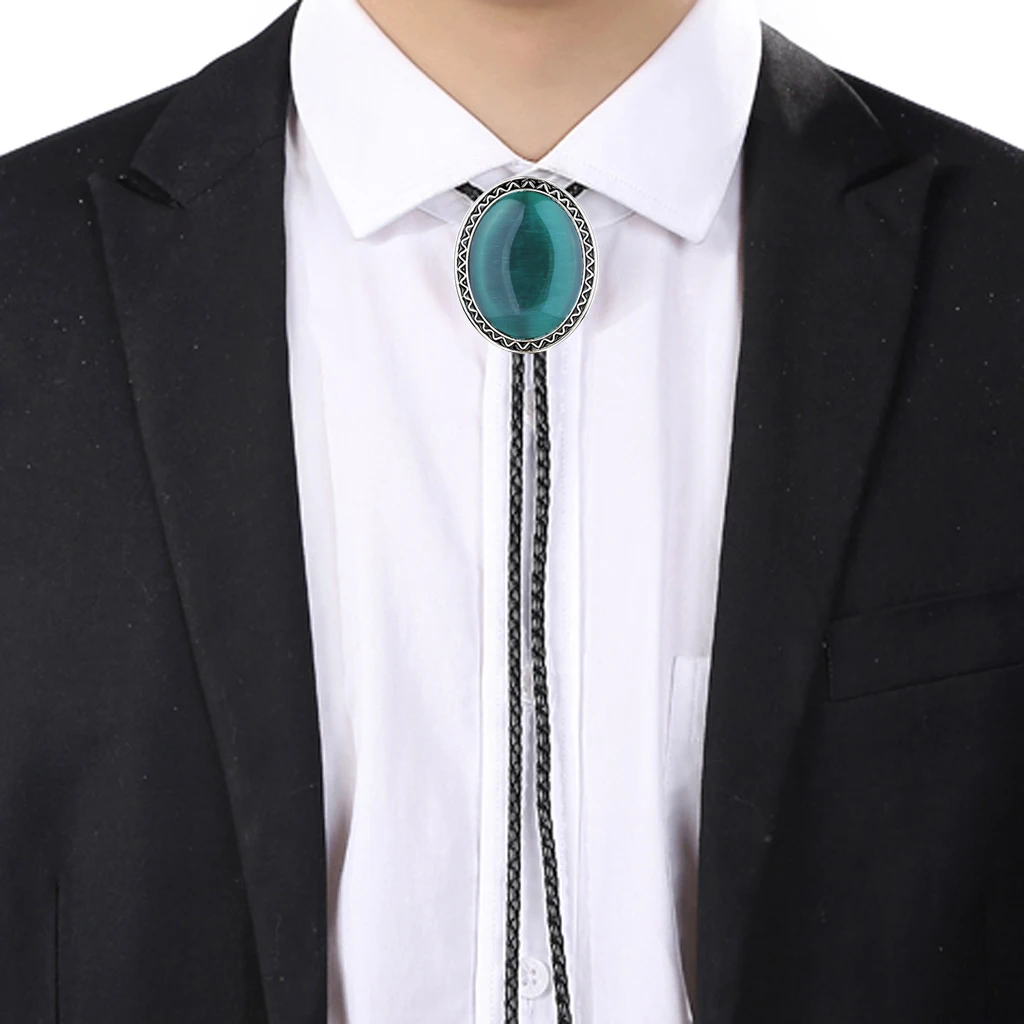 Natural Stone Scorpion Bolo Tie for Man Indian Cowboy Western Cowgirl Leather Rope Zinc Alloy Necktie
