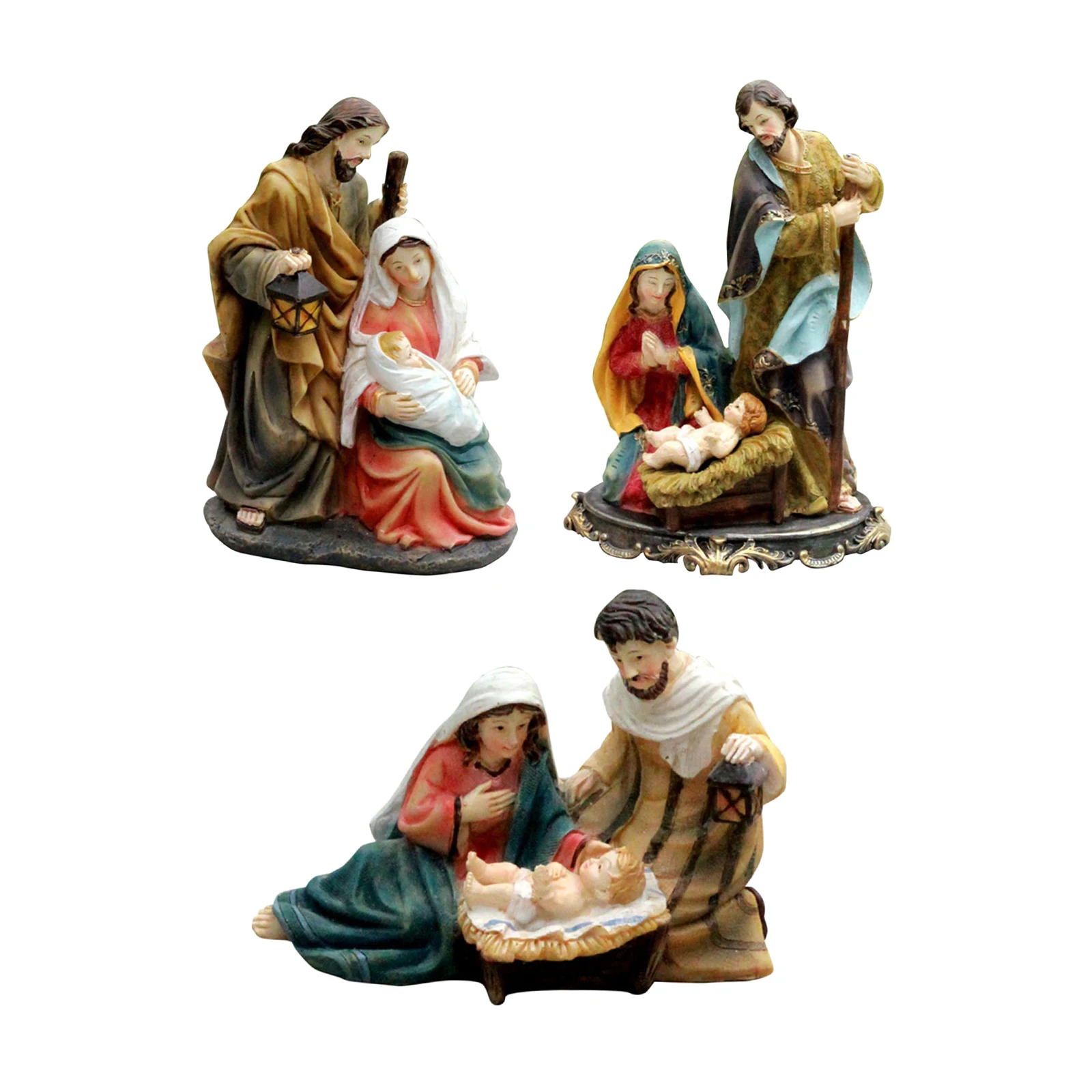 Miniature Resin Christmas Nativity Figures Baby Jesus Resin Statues Decors