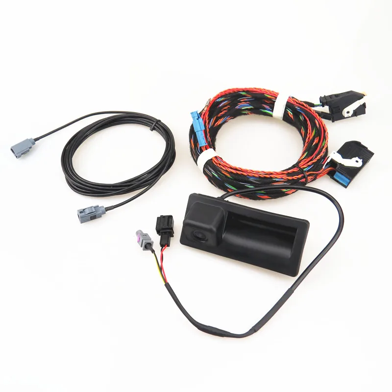 AZQFZ 12V Car Rear Video Reversing Camera + Harness Plug For VW Tiguan A4 A5 S4 S5 A6 A7 S6 Q5 RCD510 RNS310 RNS315 5ND827566C