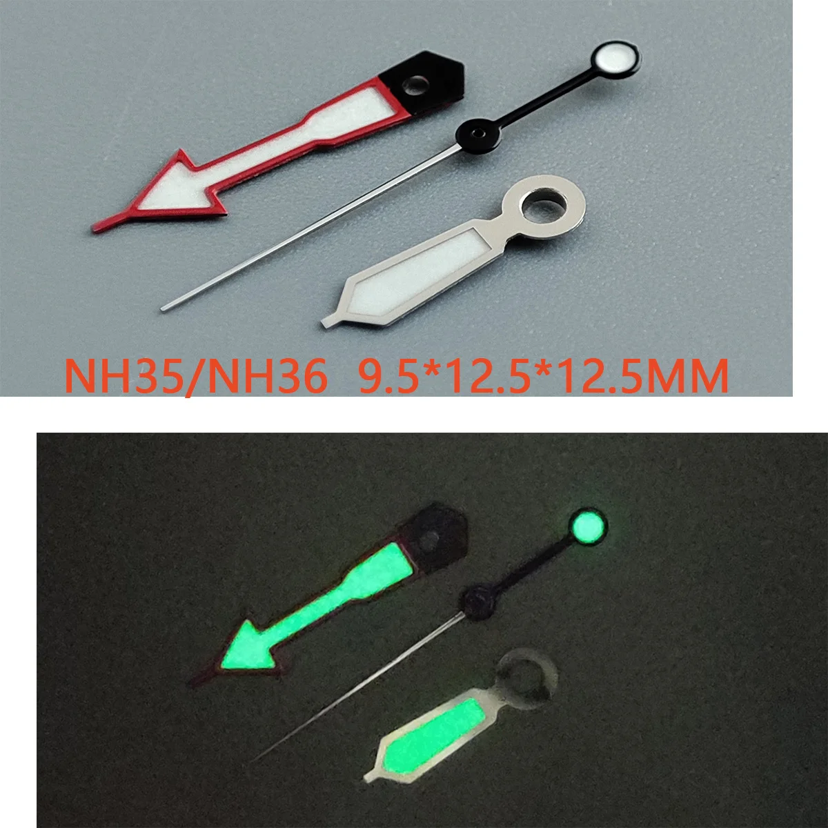 

Watch accessories watch pointer NH35 hands silver hands red hands green super luminous, suitable for NH35, NH36 movement NO.2