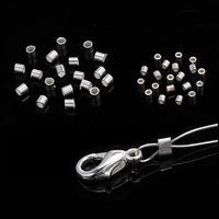 20pcs 1.5mm 2mm Crimp End Beads 925 Sterling Silver Crimps for DIY Jewelry Ending Connection Accessories Supplies Wholesale