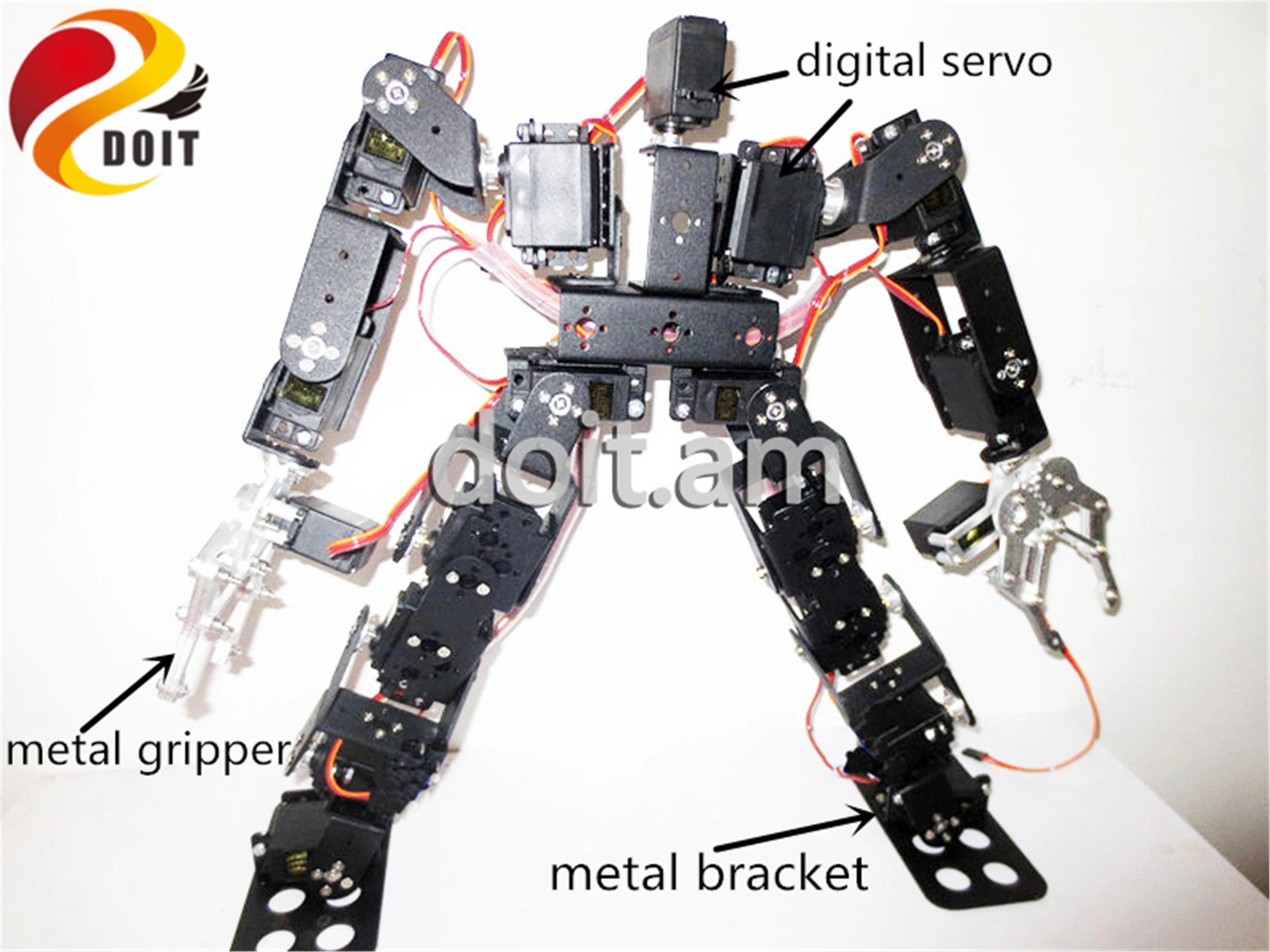 

19DOF Humanoid Robot Metal Biped Walking Robot With 19pcs High Torque Digital Servo Kit Bionic Education Robotic DIY Competition