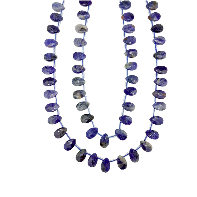 8 x 12mm Natürliche Edelsteine Lapis Ozeanachat Sodalith Tropfenförmige Facettierte Schmuckherstellung Edelsteinperlen – Detail 6