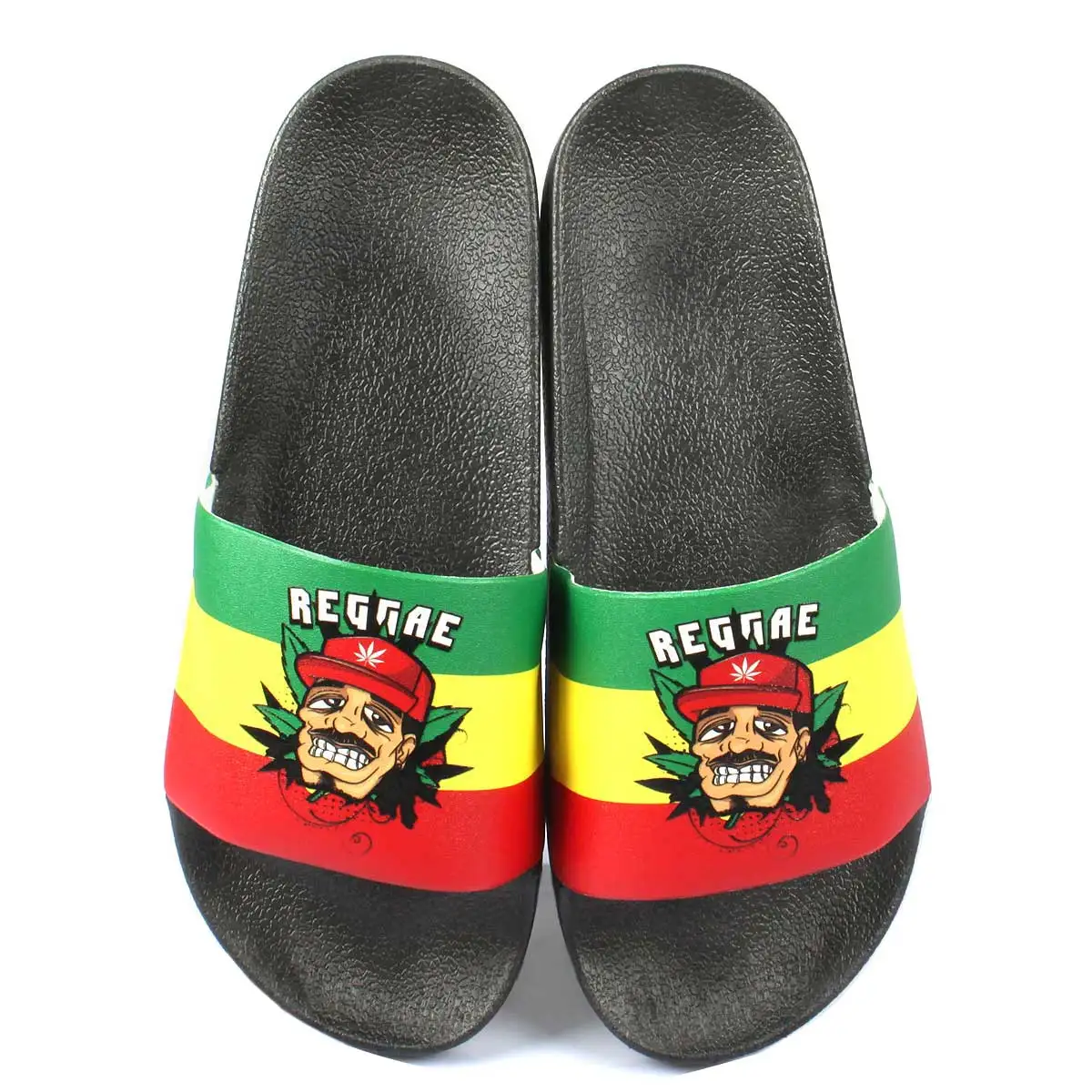 Jamaican Rasta Reggae RGY Caribbean Slippers Sandals for Women and Men Sandals Open Toe Soft Cushioned Non-Slip for Indoor & Out