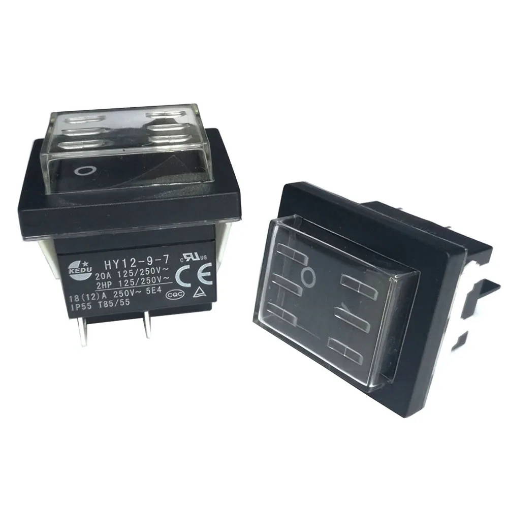 KEDU HY12-9-7 Interruttori a pulsante bilancieri impermeabili On Off per utensili elettrici 4 pin