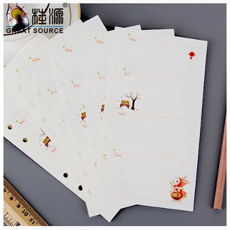 MQQ A6 Dot Grid Notebook White Paper Notebook Daily Planner Weekly Month Planner Loose Leaf Refill Paper Blank(2PCS)
