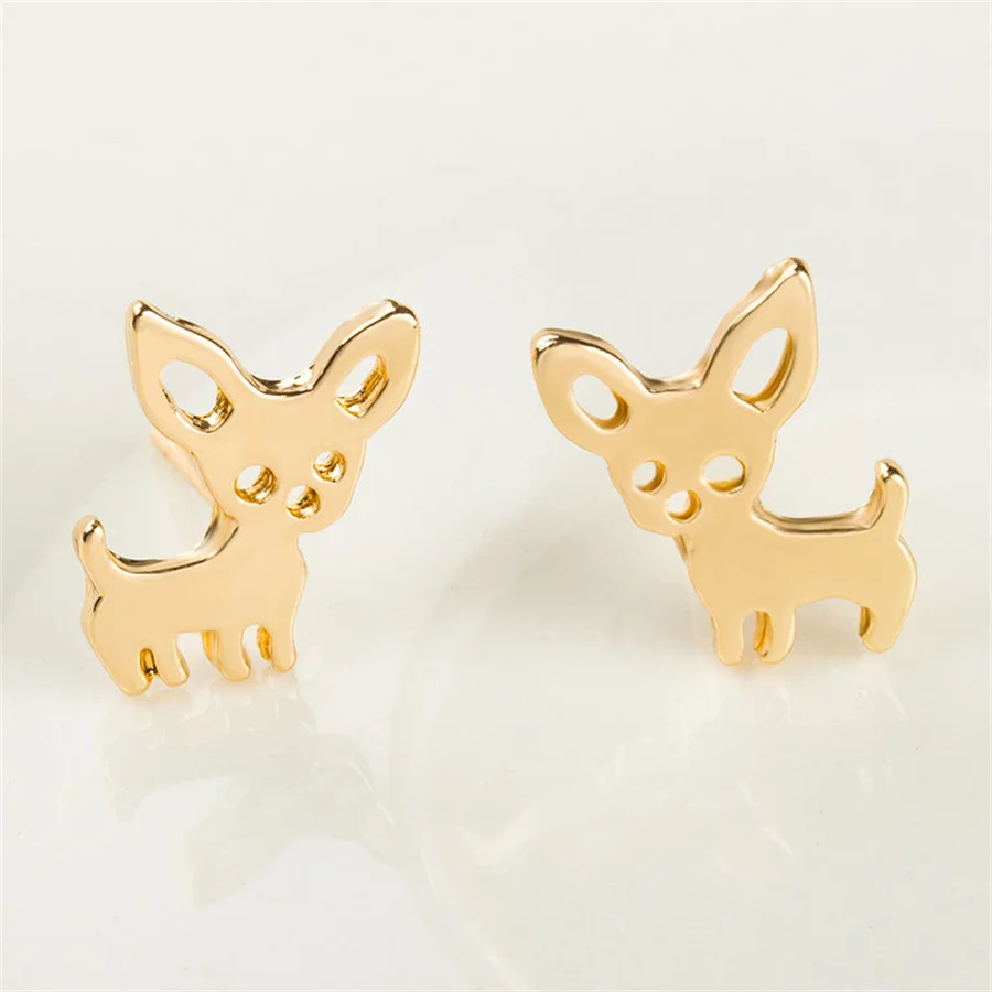 Brand New Cute Cat Dog Animal Stainless Steel Ear Studs Suitable For Ladies Girls Children Fashion Jewelry Anti Allergy Earrings