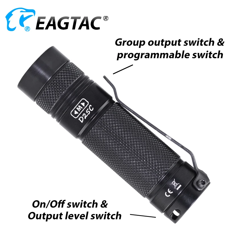 EAGTAC D25C XML2 Luminus SFT40 Nichia 519A 4500K CRI93 SST20 4000K CRI95 Flashlight 800LM Portable Lantern Ultra Bright EDC Lamp