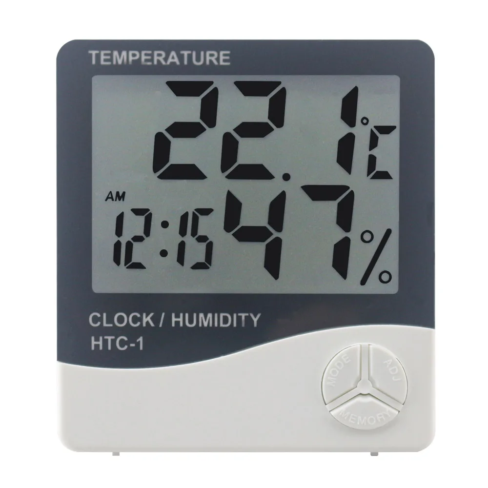 Weather Station HTC-1/HTC-8 Indoor Digital Thermometer Hygrometer Wall Hanging Electronic Temperature Humidity Meter Alarm Clock