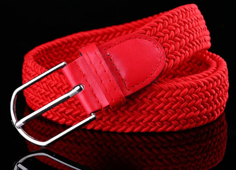 New fashion Elastic Woven Belt Belts Man/Women Casual Knitted Pin Buckle Belt Fashion Woman Woven Elastic Stretch Waist Belt