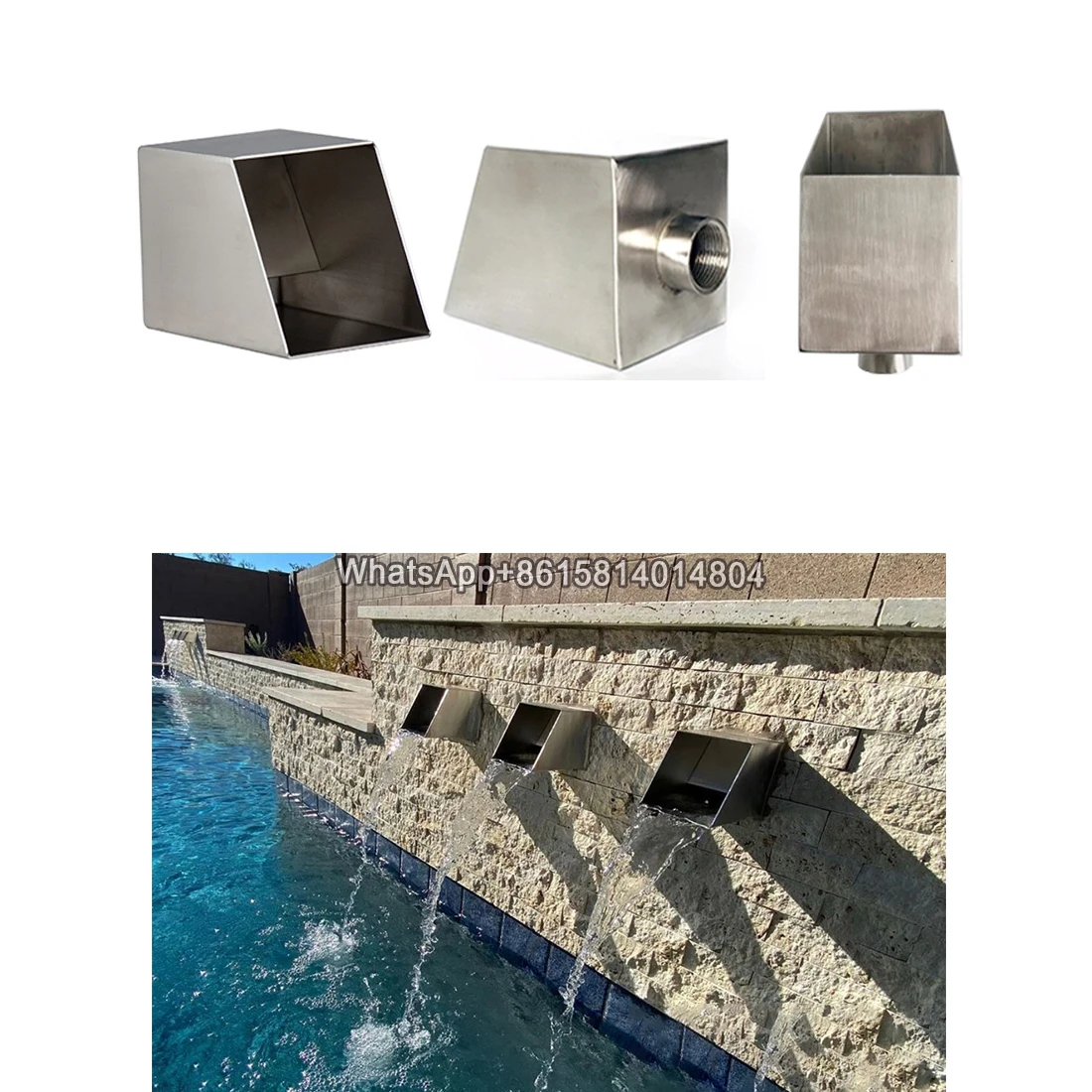 

Stainless steel Waterfall landscaping flowing water curtain wall flowing sink villa courtyard garden fish pond tank decoration