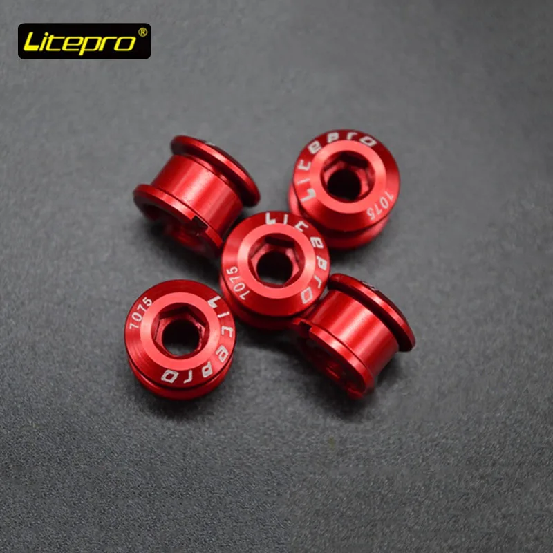 Litepro 5 pcs Folding Bike Double Crankset Screws MTB Road Bike BMX Double Disc Screws for Crankset Chainwheel Bolts