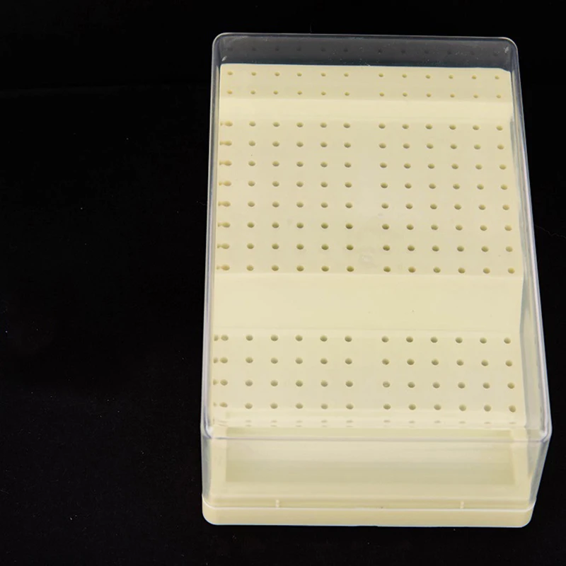 Caja de plástico para fresas dentales, caja de colocación de taladro de 168 agujeros, herramientas dentales, caja de taladro de dentista, estuche esterilizador de Autoclave