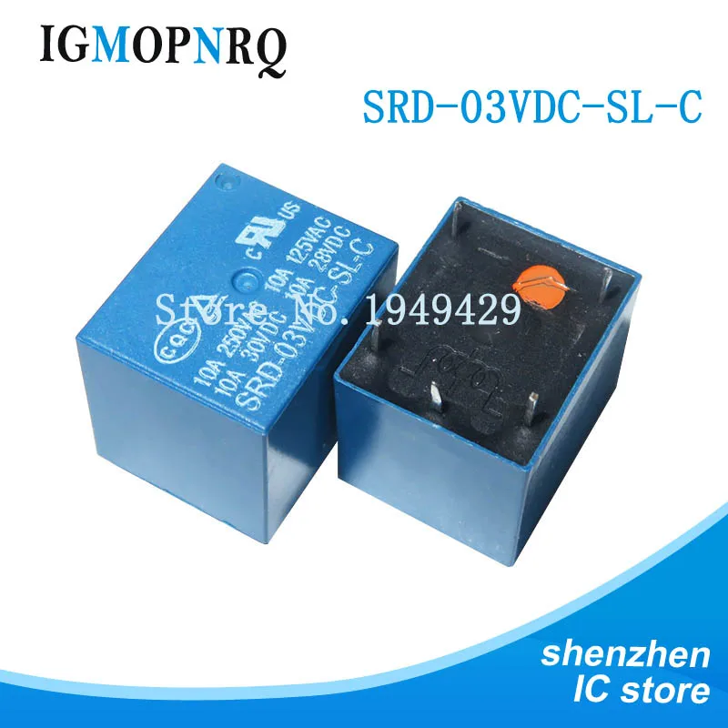 5PCS Relays SRD-03VDC-SL-C SRD-05VDC-SL-C SRD-06VDC-SL-C SRD-09VDC-SL-C SRD-12VDC-SL-C 3V 5V 6V 9V 12V 24V 10A 250VAC 5PIN T73