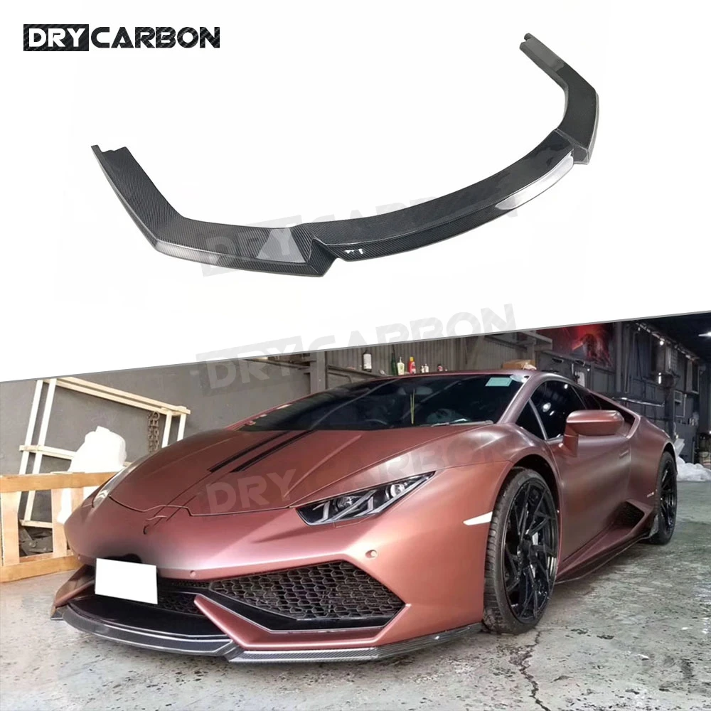 

For Lamborghini Huracan LP610-4 2014-2016 Car Dry Carbon Fiber Front Lip Spoiler FRP Head Bumper Chin Shovel Car Styling