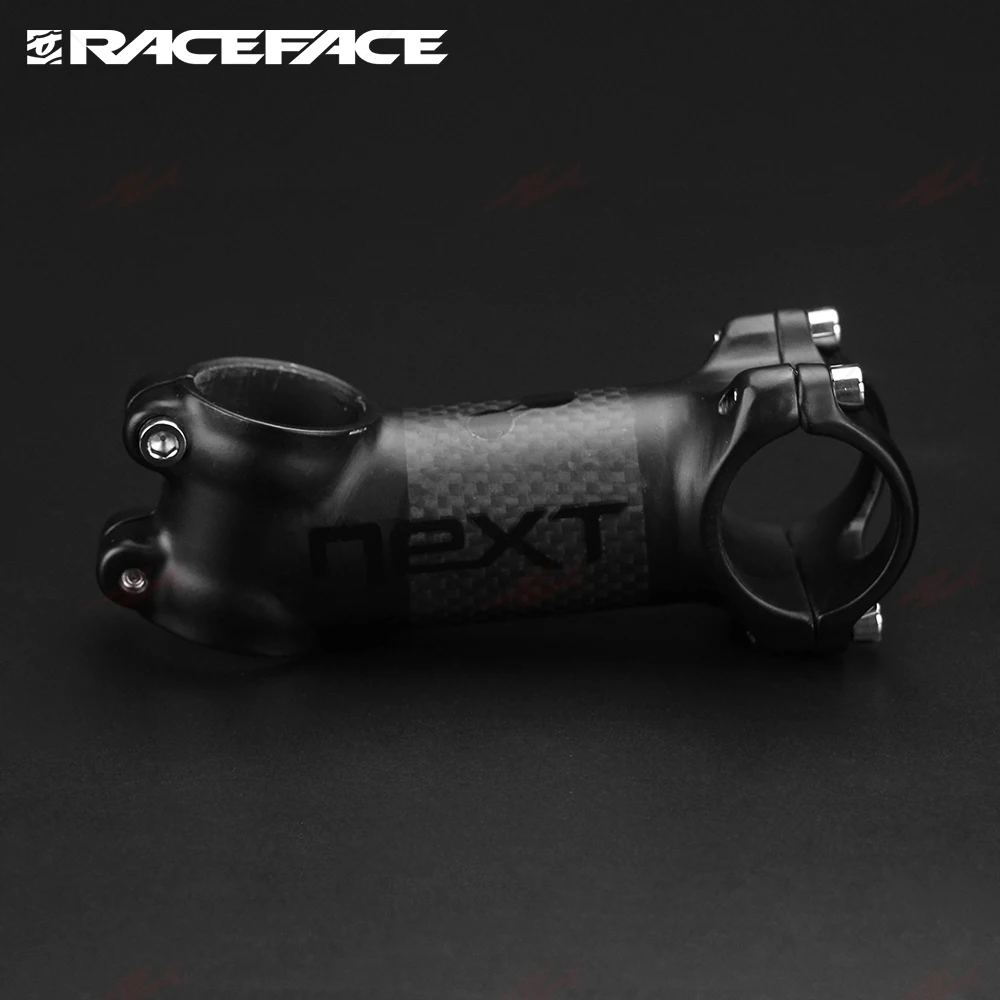 Next Race Face Matte Stem Alloy, 3K Carbon Fiber Stem, 31.8x28.6mm, Glossy Black, Red Logo Sticker, Road Bike, MTB Bicycle