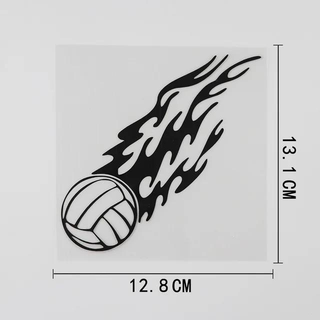 

12.8CMX13.1CM Cool Flaming Volley Ball Decal Vinyl Car Sticker