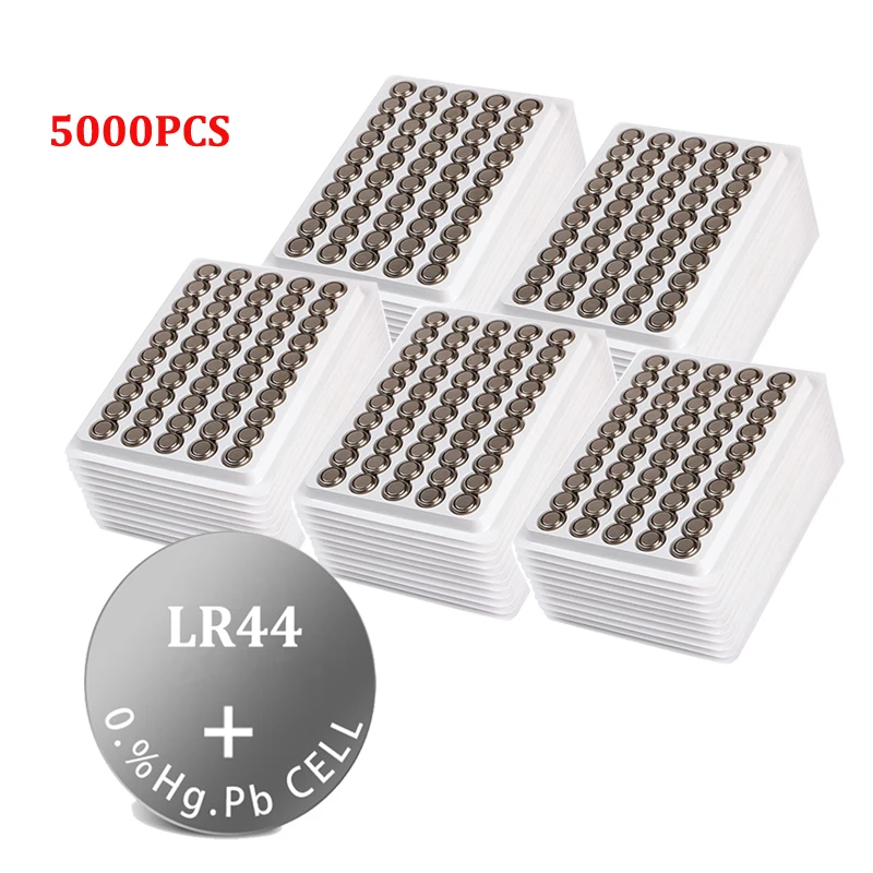 

5000PCS Wholesale 1.5V LR44 AG13 Button Battery 357A S76E G13 LR1154 L1154 RW82 RW42 A76 145mAh Alkaline Cell Coin Batteries