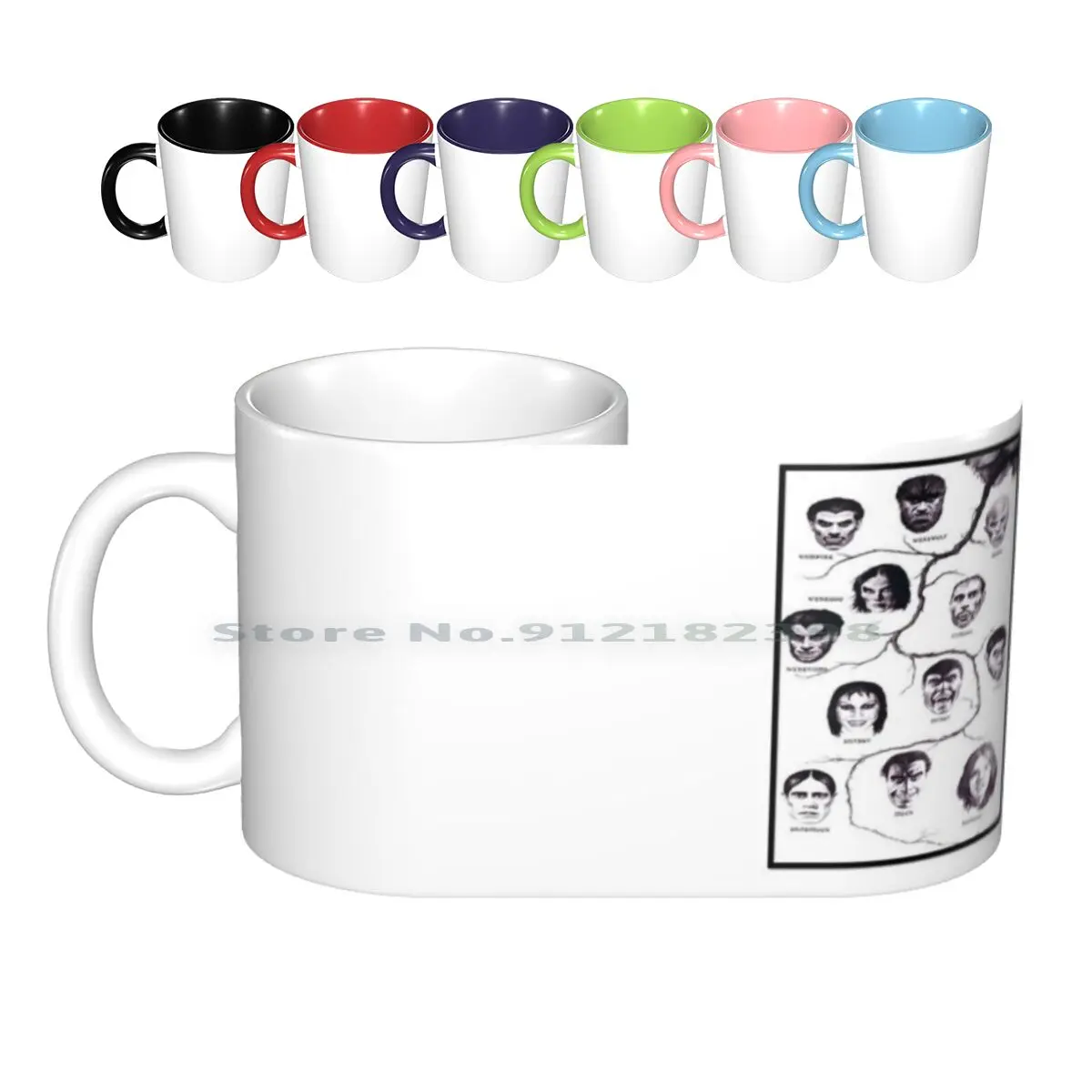 Monster Ceramic Mugs Coffee Cups Milk Tea Mug Monster Horror Monster Club Film Movie Vincent Price John Carradine Dracula