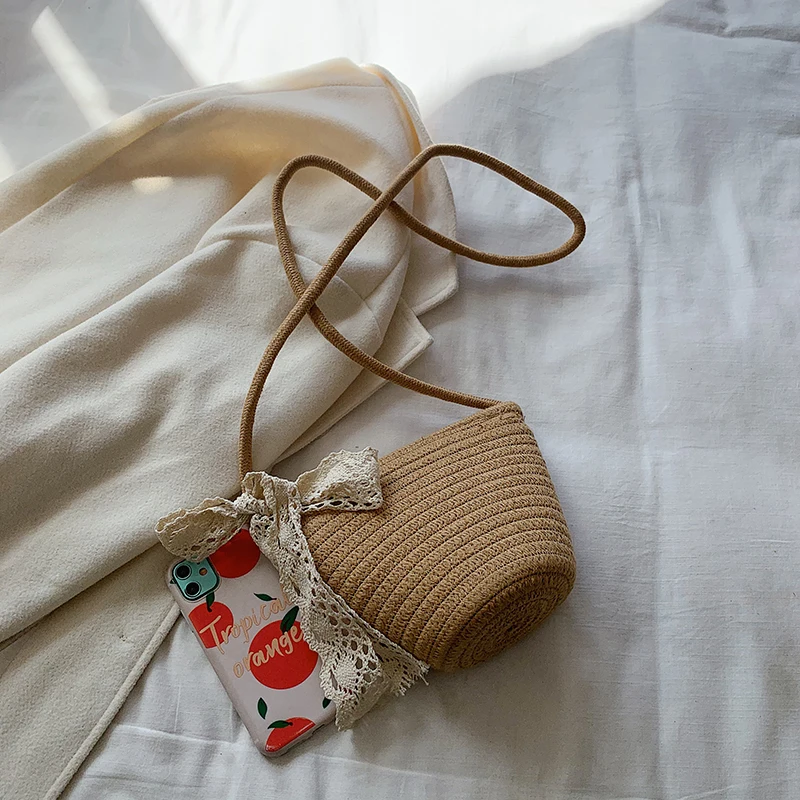 Sac à main en paille tissé Vintage pour femmes, sacoche à bandoulière, de voyage, de plage, d\'été, 2020