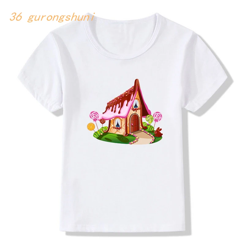 cartoon mushroom house graphic t shirts baby boy t shirt boys kids clothes girls shirts children clothing t-shirt free shipping