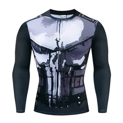 Men's Compression T-shirt Super Hero costume Fitness T Shirt Tops Tight Cycling Sport Tee Costume