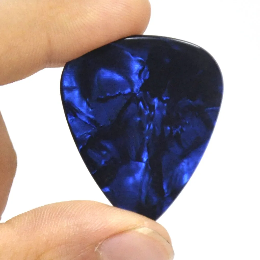 Lots of 50pcs Blue Pearl Medium 0.71mm Celluloid Guitar Picks Plectrums