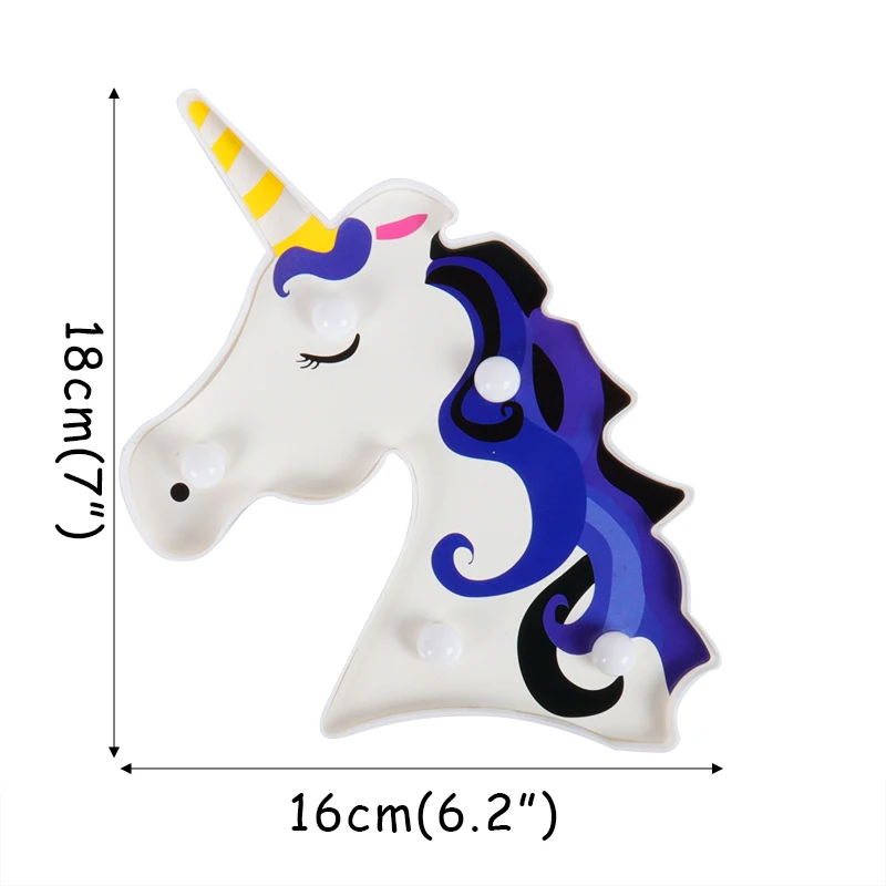 Unicorn Head LED Night Light Baby Unicornio Party 3D Luminaria Lamp Children\'s Gift Bedroom Table Decoration Unicorn Party decor