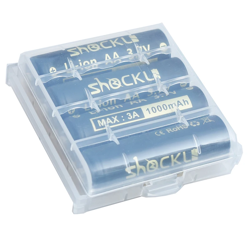 Shockli-pilas recargables de iones de litio, pilas AA de litio para linterna Led, faros, juguetes, 14500, 1000mAh, 3,7 V, 2-8 unidades