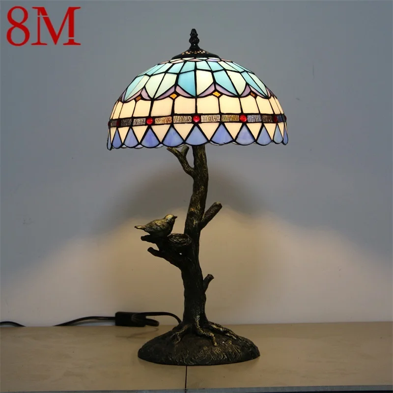 

8M Tiffany Table Lamps Modern LED Colorful Desk Light Creative for Home Bedroom Decoration