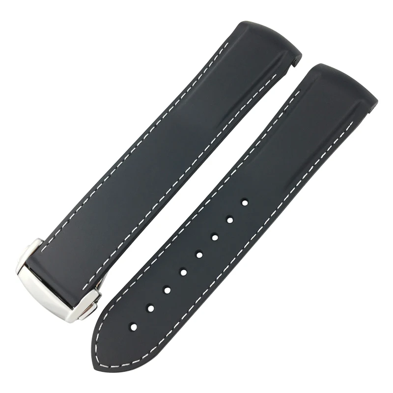 Rubber Silicone Watchband 18mm 19mm 20mm 21mm 22mm Fit for Omega Seamaster GMT Diver 300 Speedmaster Seiko Hamilton Watch Strap