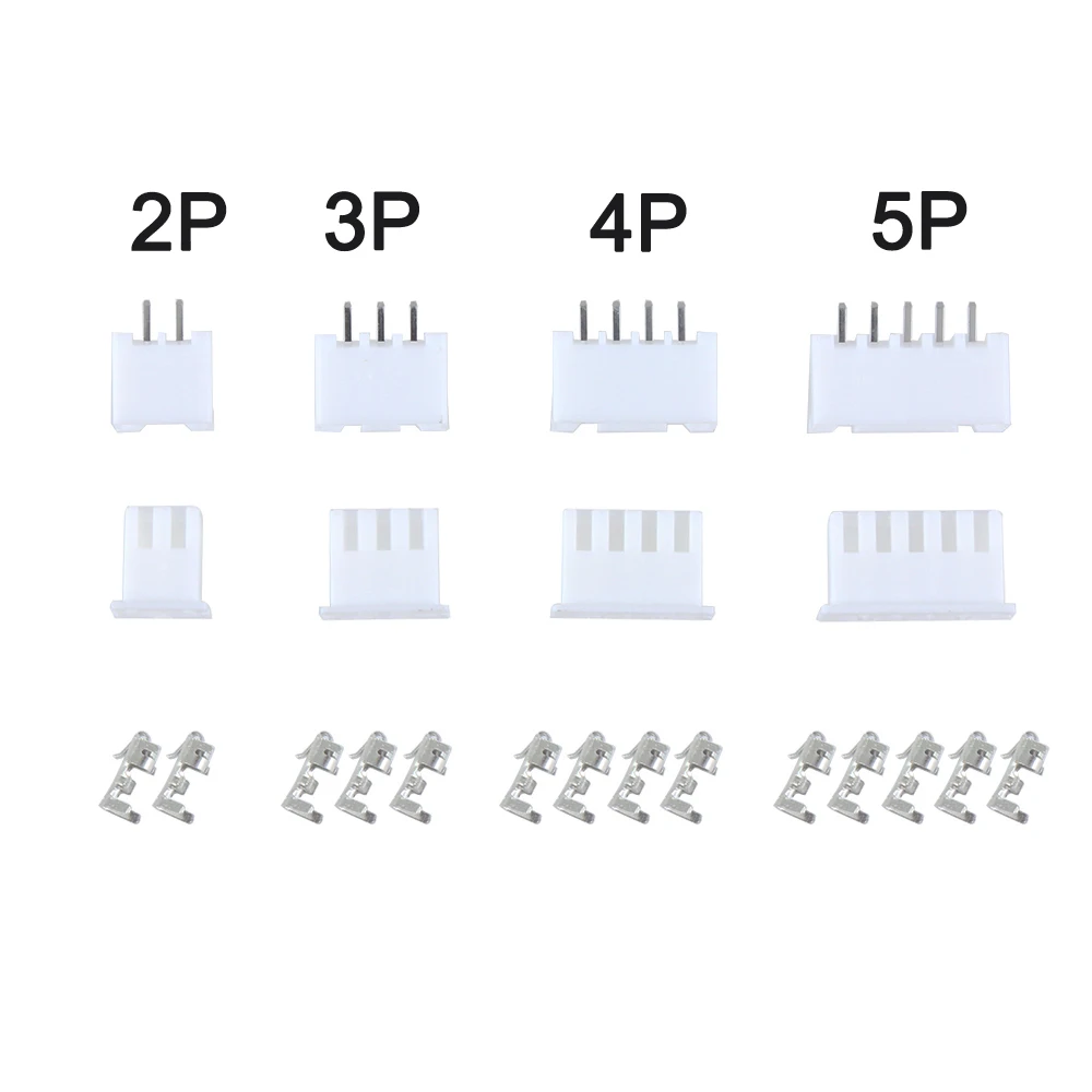 230pcs XH2.54 2p 3p 4p 5 pin 2.54mm Pitch Terminal Kit / Housing / Pin Header Connector Wire Connectors Adaptor XH Kits TJC3
