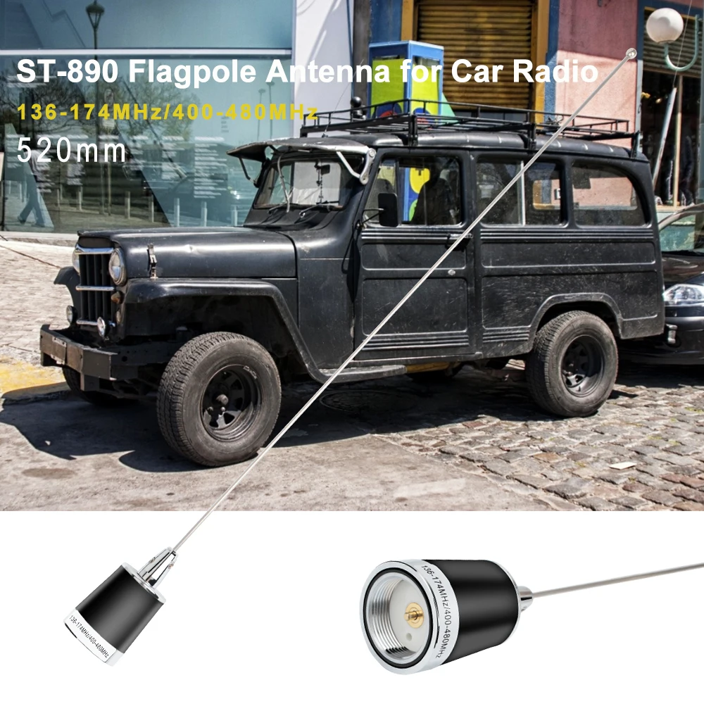 

Dual band 144/430MHz NMO Mobile car antenna NMO whip antenna 2.15db 3.5dB 52cm 50W mobile Radio Car Antenna