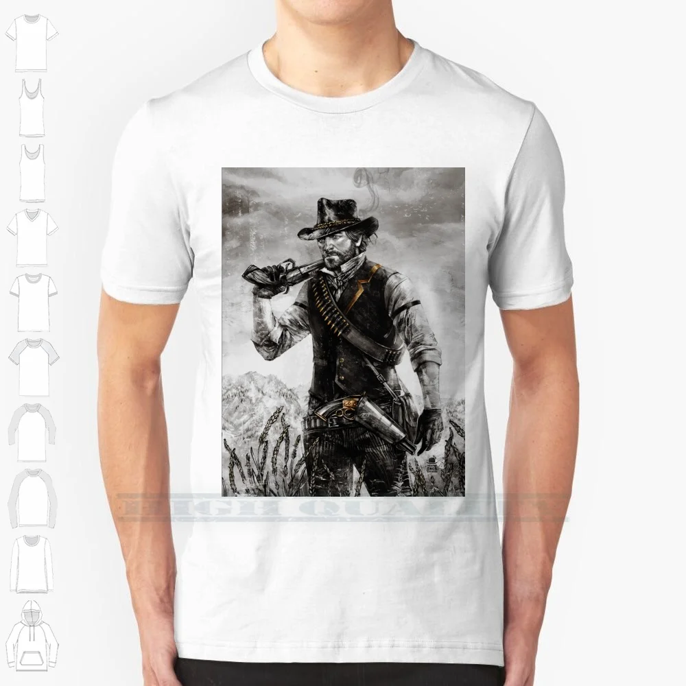 The Legend Of The West 100% Cotton T Shirt Arthur Morgan Redemption 2 Rdr2 Western Fanart Rock Star Games Tee Short Sleeve Long