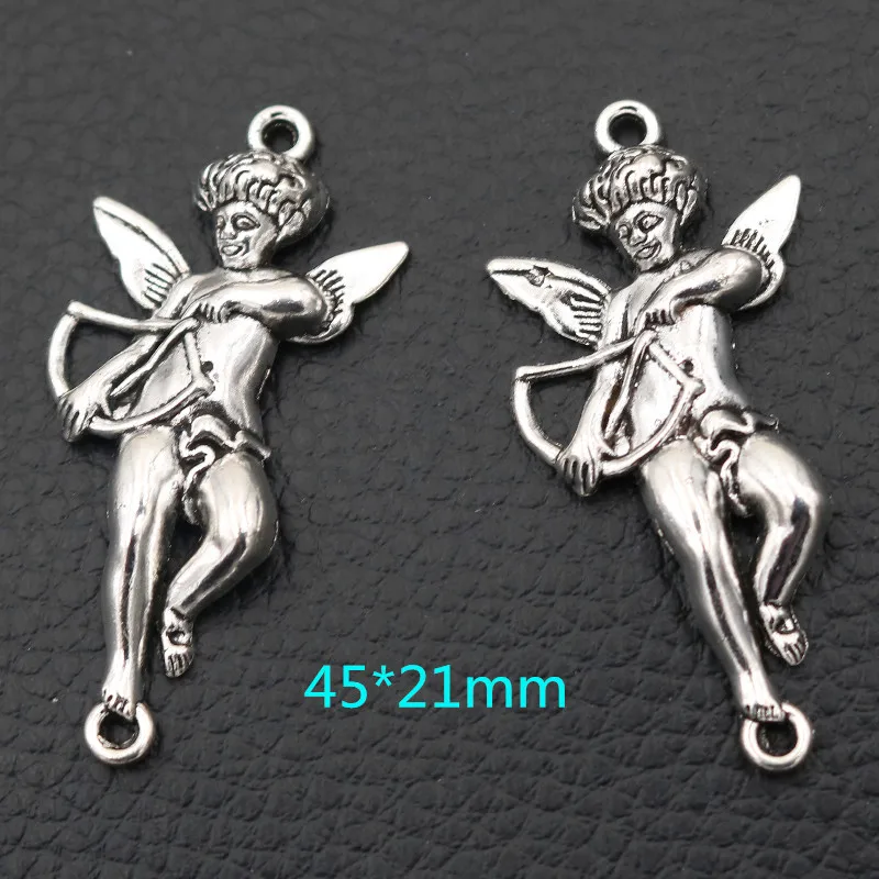 8pcs Cupid Angel Wings Pendant, Eros Charm, Angel Charms, DIY Jewelry Connectors Charm，Woman Gift Handmade 45*21mm A1463