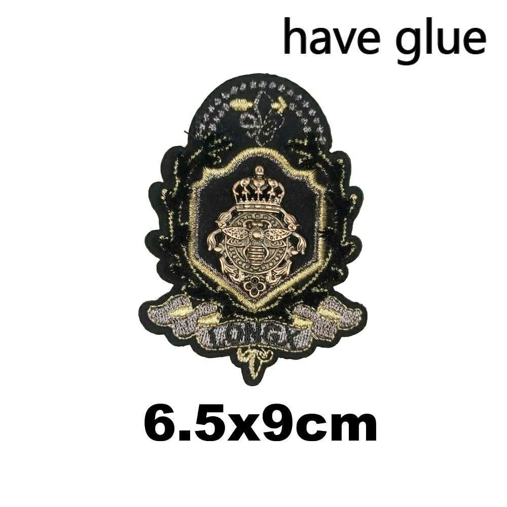 Accessories embroidery metal crown anchor cats letter bee eagle lion tiger letter horse embroideried patches for clothing OR-1