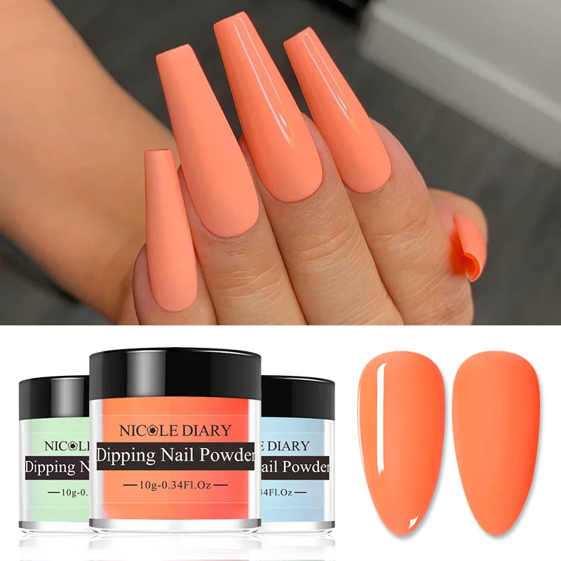 NICOLE DIARY Dipping Nail Powder Without Lamp Cure Natural Dry Long Lasting Dip Liquid Polish Chrome Dust Manicuring Glitter