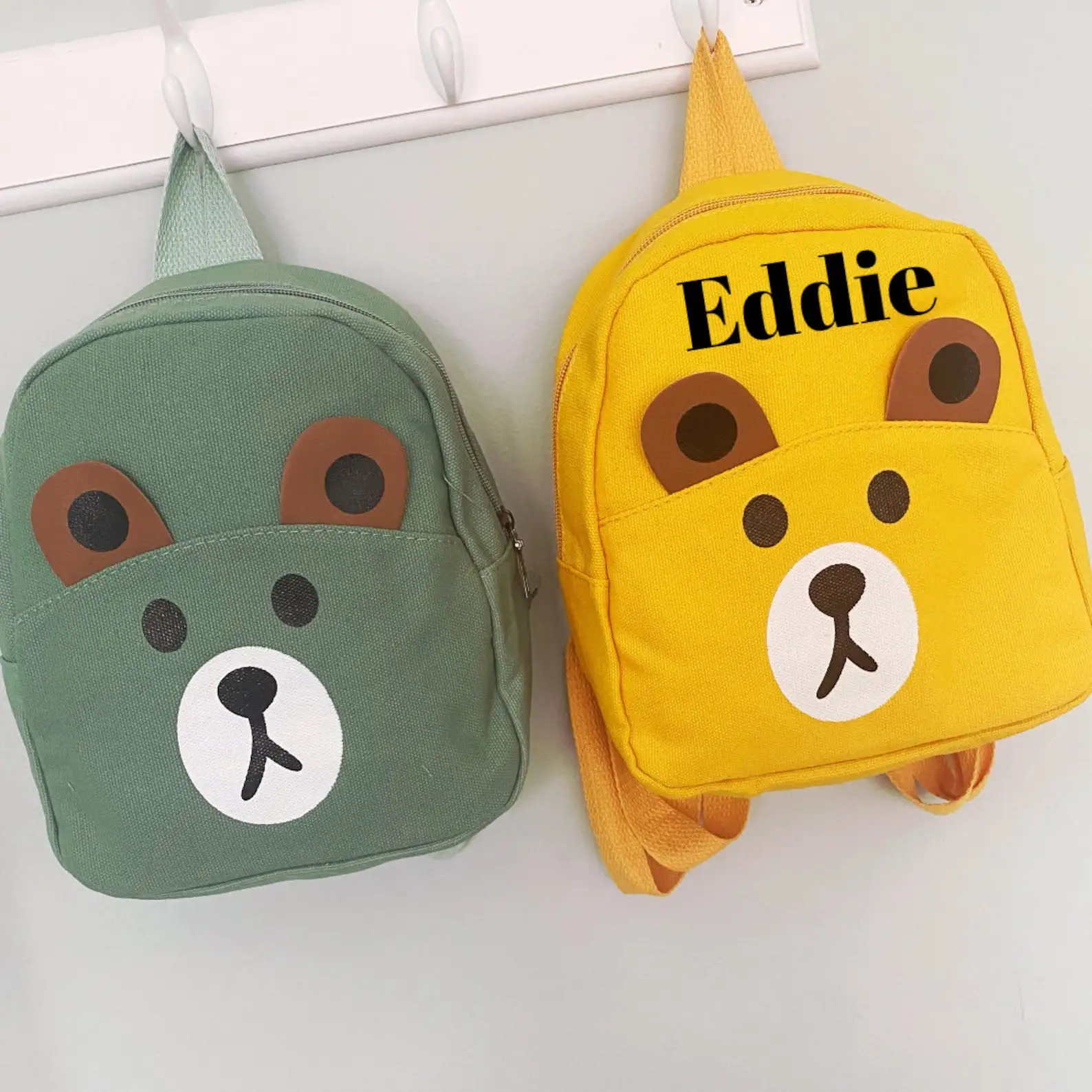 Mochila personalizada para niños, bolso de guardería escolar con nombre personalizado, mochila de peluche para niños pequeños