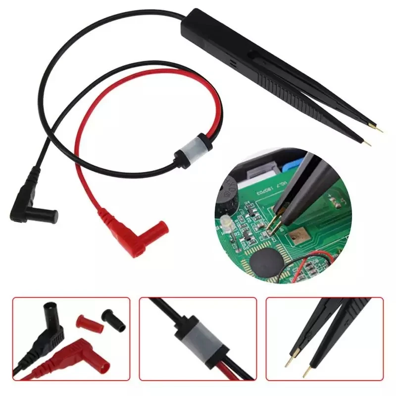 SMD Inductor Test Tweezers Clips Probes Leads for Lab SMD Components Resistor Capacitor Multimeter LCR Meter ESR Tester