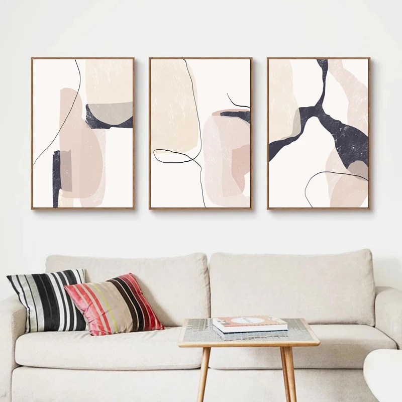 

Abstract Beige Marble Geometric Graphics Canvas Paintings Poster Print Wall Art Giclee Artwork for Wall Living Room Home Decor