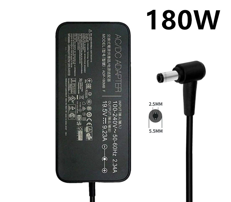 19.5V 9.23A 180W 5.5*2.5mm AC Power Supply Charger For Asus ROG G75 G75VW GL502VT 502V G75VX GL502 G750JMN Gaming Laptop Adapter