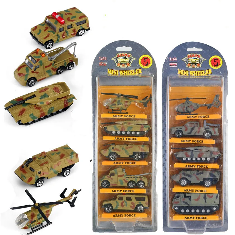 New product hot-selling 1:64 alloy military tank model,airplane armored car toy,5-piece gift set,free shipping