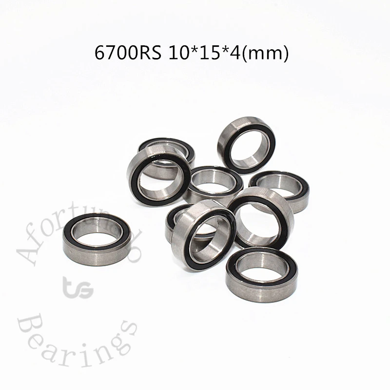Łożysko 6700RS 10szt 10*15*4(mm) stal chromowana guma uszczelniona