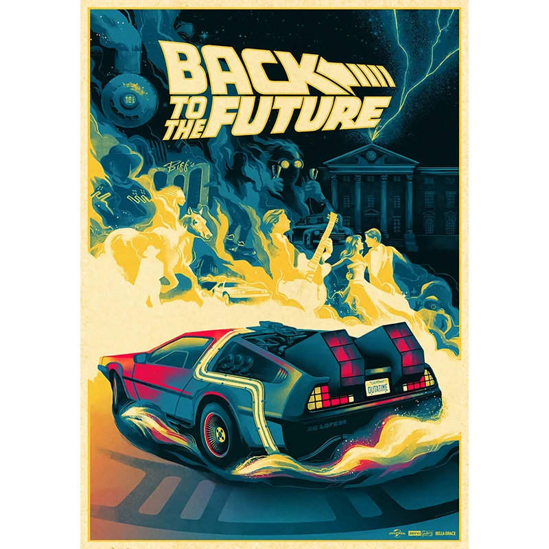 Classic Movie Poster Back To The Future Vintage Posters For Home Bar Living Decor Kraft Paper High Quality Wall Sticker