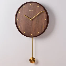 Japanese Style Wooden Living Room Wall Clock  Modern Design For Home Office Bedroom Decor Hanging Watches With Pendulum ZA320