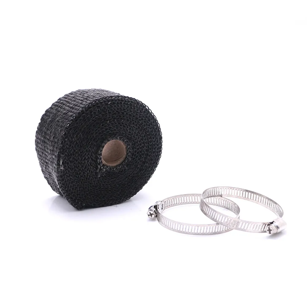 1.5mm*50mm*5m Motorcycle Exhaust Thermal Exhaust Tape Header Heat Wrap Resistant Downpipe For Motorcycle Car Accessories